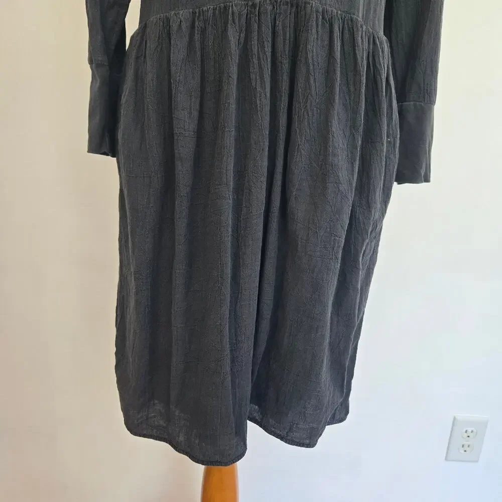 Standard James Perse Shirt Dress Gray Long Sleeve Cotton Casual Women Large - Picture 6 of 14